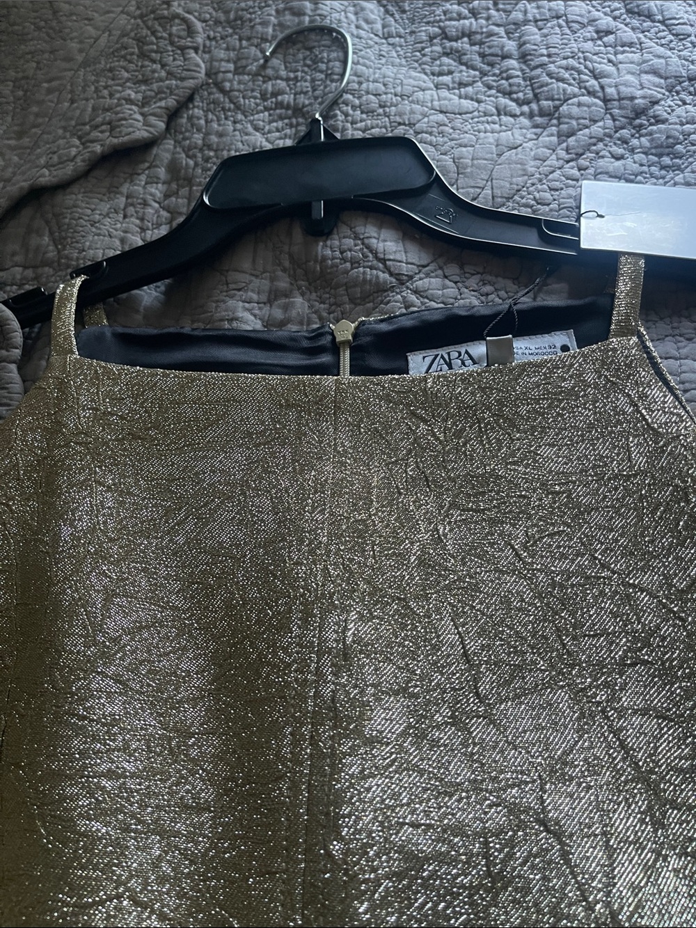 Zara Metallic Gold Mini Dress - Picture 4 of 5
